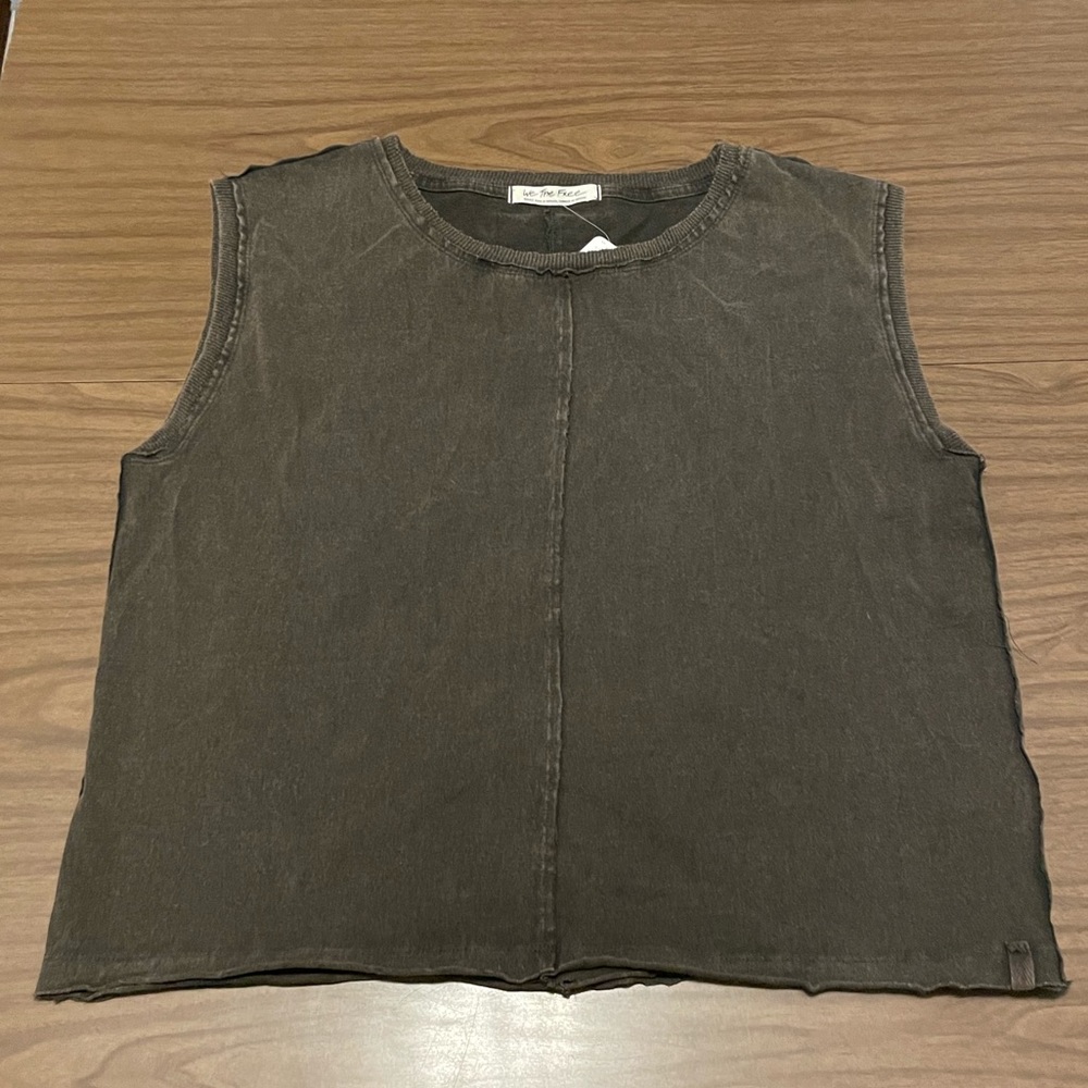 We The Free Size Small Acid Wash Oversized Tank